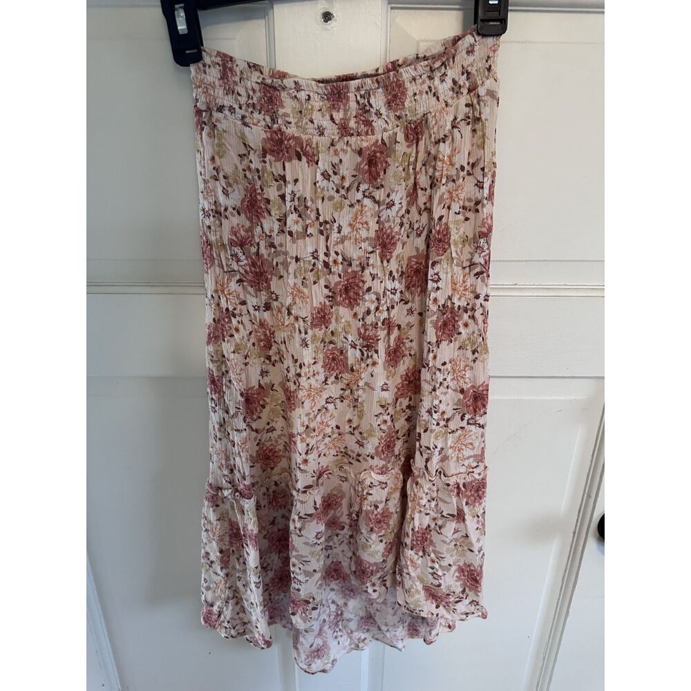Floral Tiered Flowy Midi Maxi Skirt Boho Cottagecore